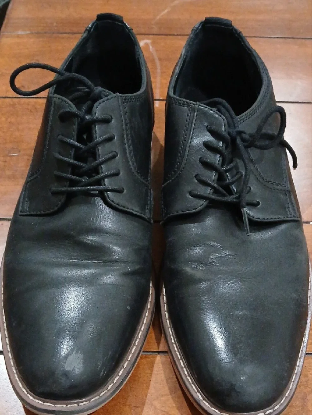 Steve Madden Black Leather Derby Shoes